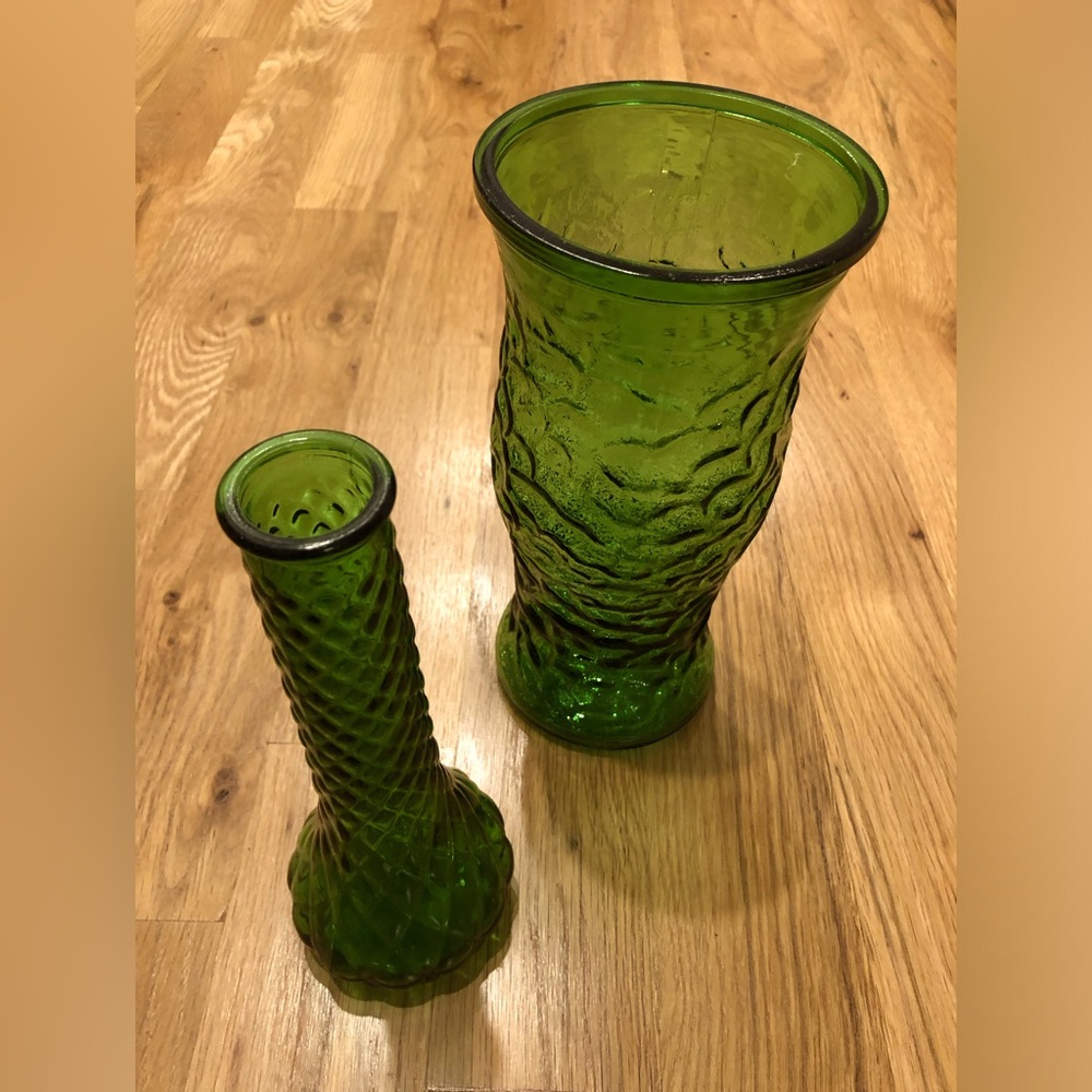 Emerald Green Vases Set of 2